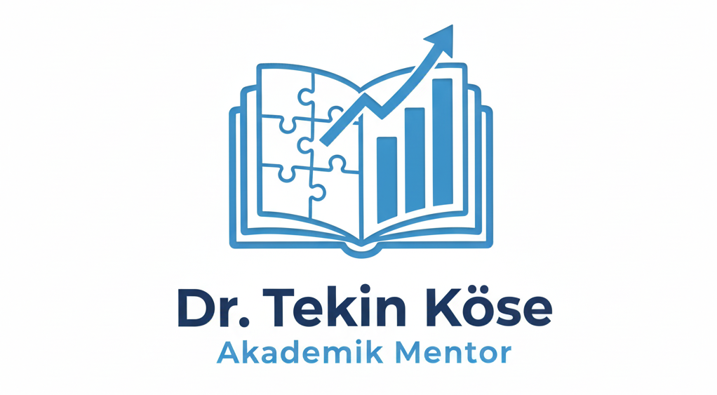Dr. Tekin Köse'nin kurumsal mentorluk ve akademik danışmanlık logosu. Açık kitap ve ilerlemeyi simgeleyen ok ve grafik motifi. Tekin Köse markasını temsil eden logo.